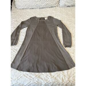 M. Rena Women's Mixed Media Contrast Dress Gray Size Medium